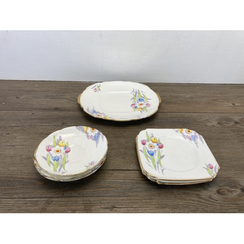 293 - A collection of Art Deco style Taylor & Kent hand painted china to include three trios etc.