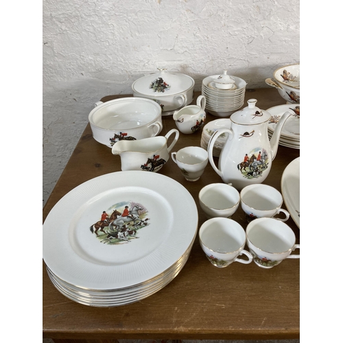 297 - A collection of Sheriden pheasant pattern fine bone china to include lidded tureen, gravy boat, teap... 