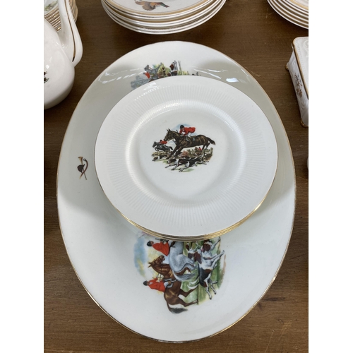 297 - A collection of Sheriden pheasant pattern fine bone china to include lidded tureen, gravy boat, teap... 