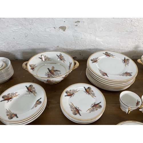 297 - A collection of Sheriden pheasant pattern fine bone china to include lidded tureen, gravy boat, teap... 