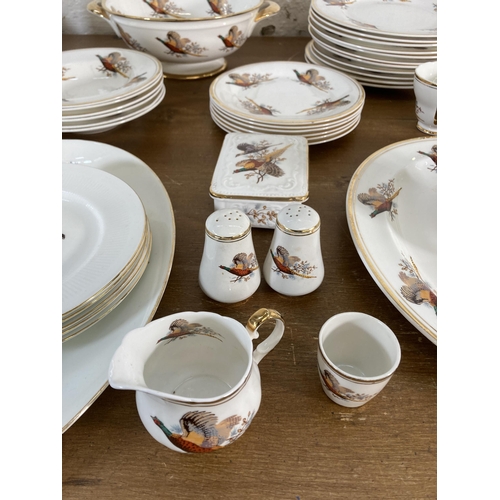 297 - A collection of Sheriden pheasant pattern fine bone china to include lidded tureen, gravy boat, teap... 