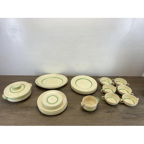 315 - A collection of Art Deco Clarice Cliff for Newport Pottery Co. pattern no. 748856 china