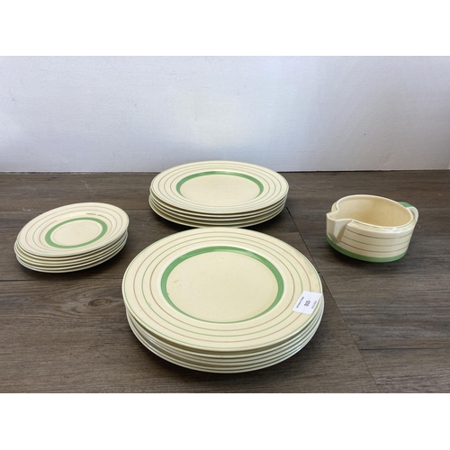 315 - A collection of Art Deco Clarice Cliff for Newport Pottery Co. pattern no. 748856 china