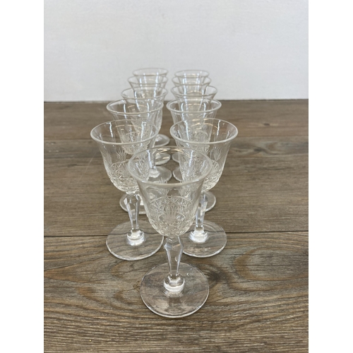 319 - A collection of Victorian and later glassware to include jelly glasses, jelly cups with etched flora... 