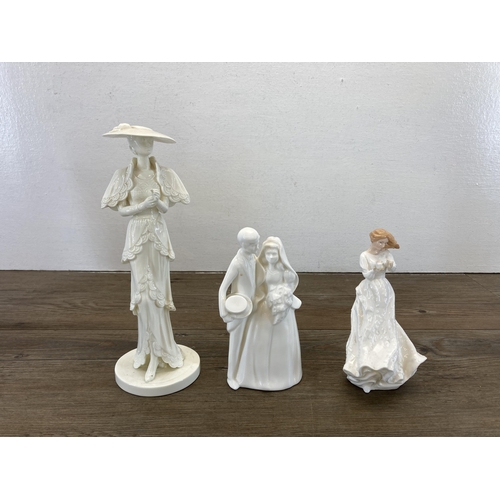 319A - Ten ceramic figurines, two Beswick animals, Royal Doulton Olivia HN3339, Royal Doulton Images Bride ... 