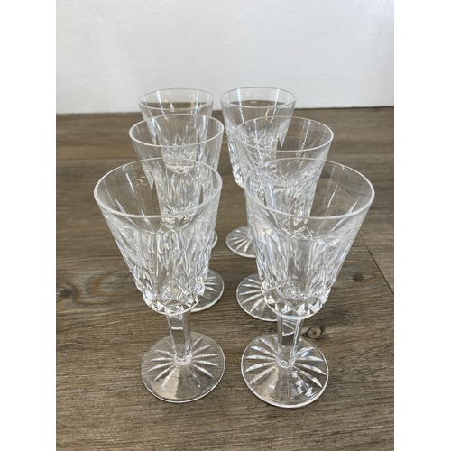 320 - A collection of cut crystal glassware to include set of six Edinburgh crystal sherry glasses, set of... 