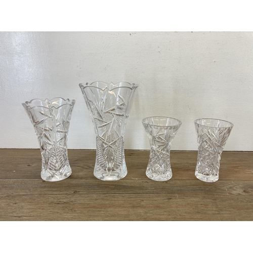 320 - A collection of cut crystal glassware to include set of six Edinburgh crystal sherry glasses, set of... 