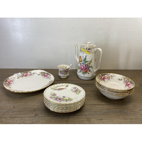 323 - A collection of Royal Albert Autumn Roses and Michaelmas Daisy china together with a Hammersley Dres... 