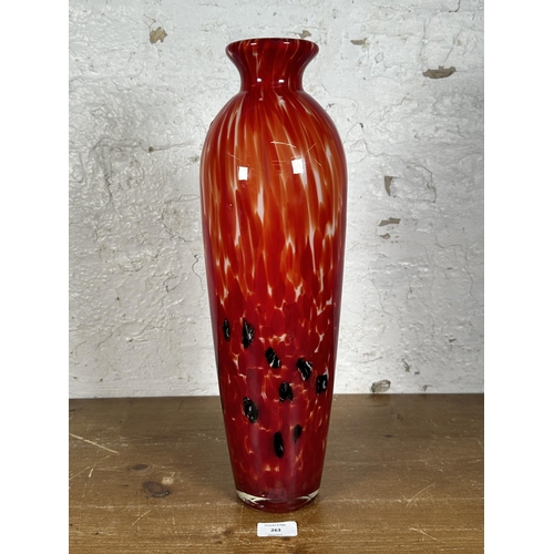 263 - A contemporary Murano style art glass vase - approx. 46cm high