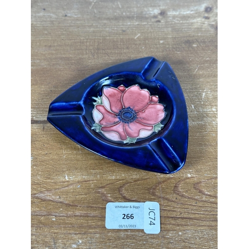 266 - A Moorcroft pottery Anemone pattern ashtray - approx. 13cm high x 14cm wide