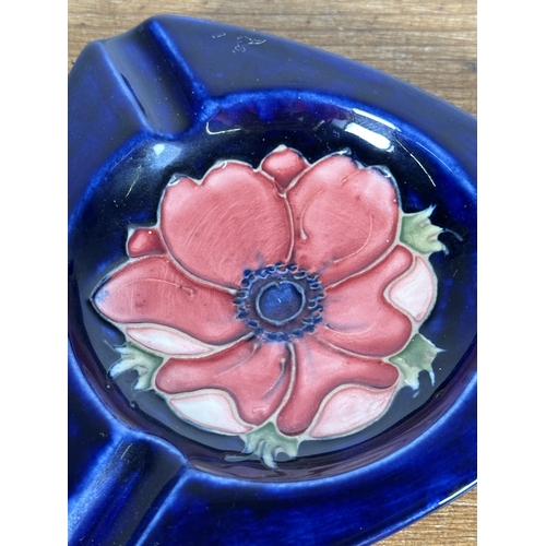 266 - A Moorcroft pottery Anemone pattern ashtray - approx. 13cm high x 14cm wide