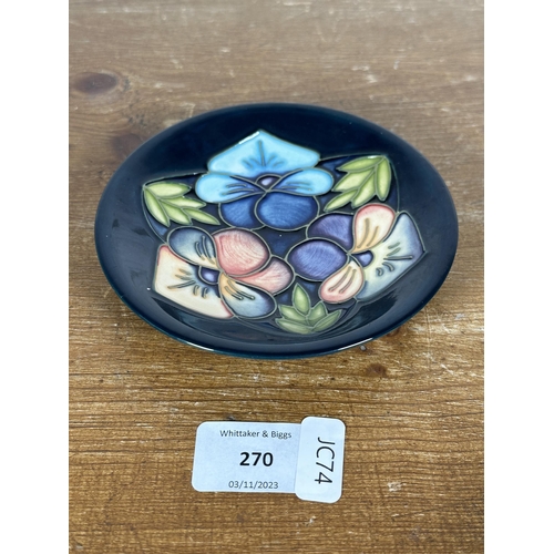 270 - A Moorcroft pottery Triple Choice pattern trinket dish - approx. 12cm in diameter