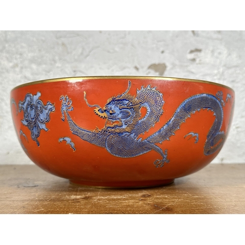 273 - A W&R Carlton Ware dragon and cloud design footed bowl - approx. 11.5cm high x 30cm wide