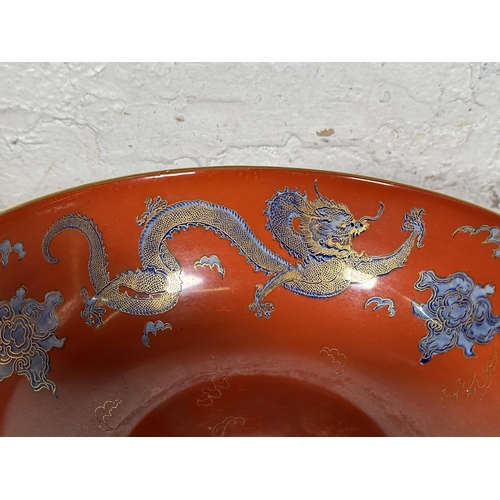 273 - A W&R Carlton Ware dragon and cloud design footed bowl - approx. 11.5cm high x 30cm wide