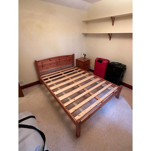 12 - Three pine bedframes, two double and one single