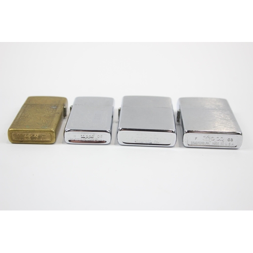 2345 - Four Zippo cigarette lighters