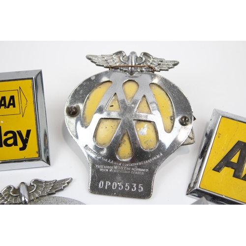 2355 - Six vintage car grille badges to include AA etc.