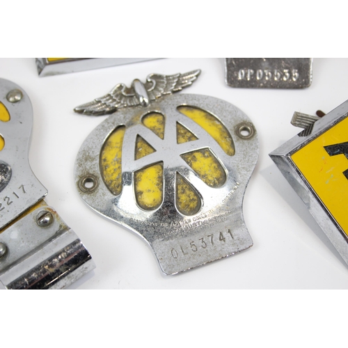 2355 - Six vintage car grille badges to include AA etc.