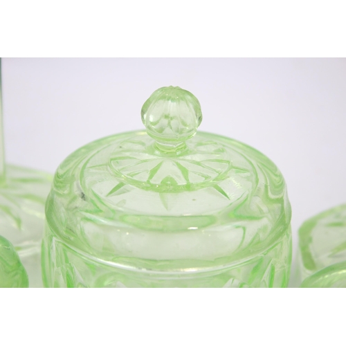 283 - A collection of vintage uranium glassware