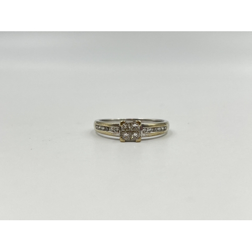 2152 - A hallmarked 18ct white gold and .050ct diamond ring - approx. gross weight 3.61g