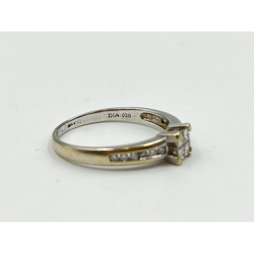 2152 - A hallmarked 18ct white gold and .050ct diamond ring - approx. gross weight 3.61g