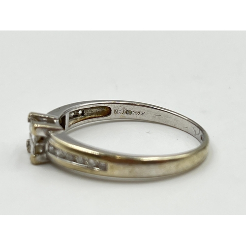 2152 - A hallmarked 18ct white gold and .050ct diamond ring - approx. gross weight 3.61g