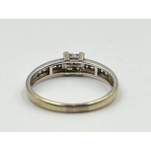 2152 - A hallmarked 18ct white gold and .050ct diamond ring - approx. gross weight 3.61g