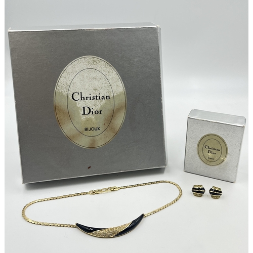 A boxed Christian Dior Bijoux necklace and earrings set