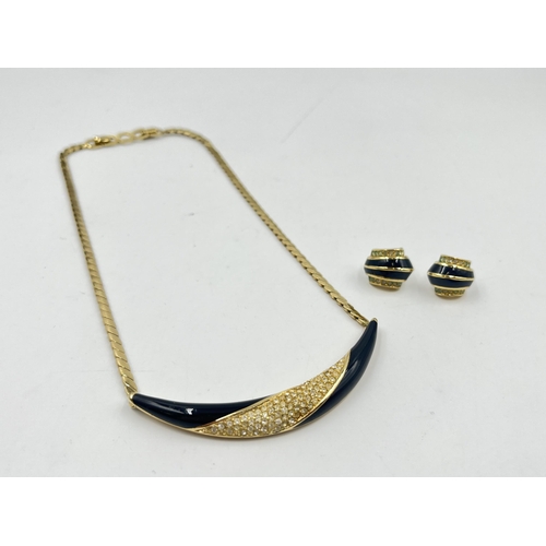 A boxed Christian Dior Bijoux necklace and earrings set