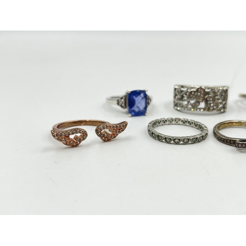 Ten .925 silver rings - approx. gross weight 25g