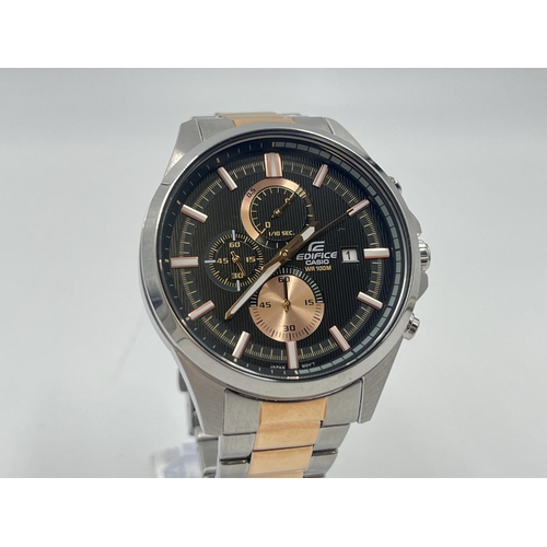 2265 - A boxed Casio Edifice quartz 45mm men's wristwatch - ref. EFV-520 with full paperwork and spare link... 