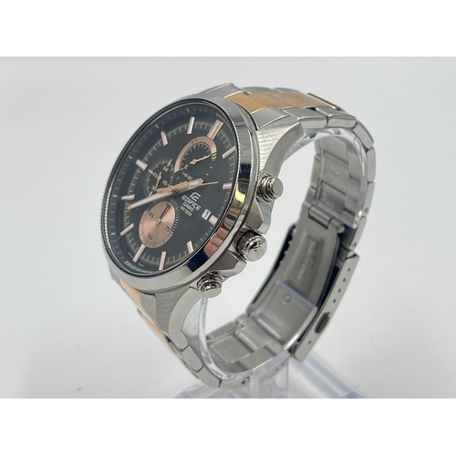 2265 - A boxed Casio Edifice quartz 45mm men's wristwatch - ref. EFV-520 with full paperwork and spare link... 