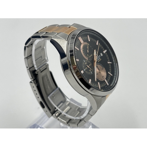 2265 - A boxed Casio Edifice quartz 45mm men's wristwatch - ref. EFV-520 with full paperwork and spare link... 