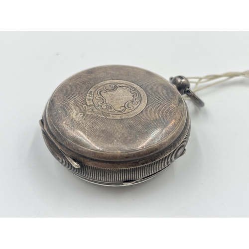 2269 - A Victorian Thomas R. Russell & Co. hallmarked Chester silver cased open face key wind pocket watch,... 