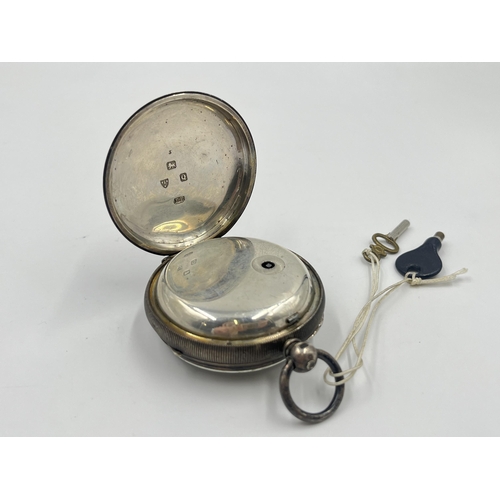 2269 - A Victorian Thomas R. Russell & Co. hallmarked Chester silver cased open face key wind pocket watch,... 