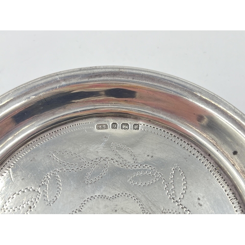 2274 - A George V hallmarked London silver foliate etched circular trinket dish, dated 1929 - approx. gross... 