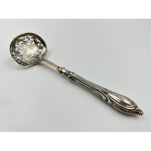 2281 - A Victorian George Unite hallmarked Birmingham silver sugar sifting spoon, dated 1864 - approx. gros... 