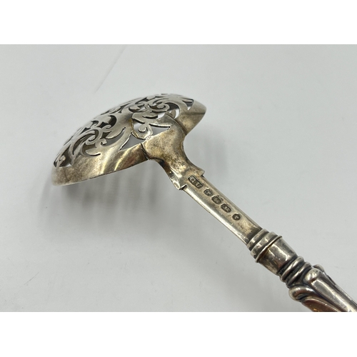 2281 - A Victorian George Unite hallmarked Birmingham silver sugar sifting spoon, dated 1864 - approx. gros... 