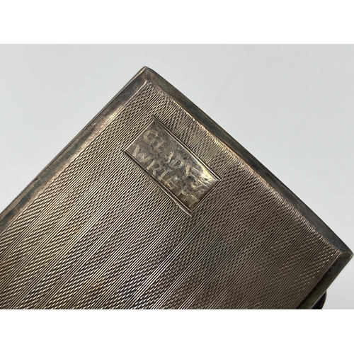 2286 - A George V M H Meyer Ltd hallmarked Birmingham silver cigarette case, dated 1932 - approx. gross wei... 