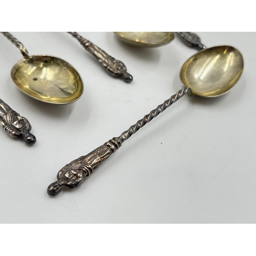 2287 - Six Edwardian William Devenport hallmarked Birmingham silver apostle teaspoons, dated 1909 - approx.... 