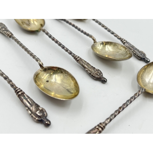 2287 - Six Edwardian William Devenport hallmarked Birmingham silver apostle teaspoons, dated 1909 - approx.... 