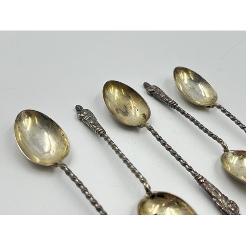 2287 - Six Edwardian William Devenport hallmarked Birmingham silver apostle teaspoons, dated 1909 - approx.... 