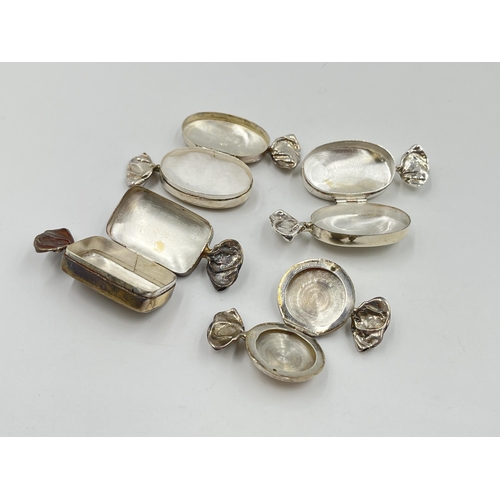 2290 - Four hallmarked sterling silver novelty sweet trinket boxes - approx. gross weight 46g