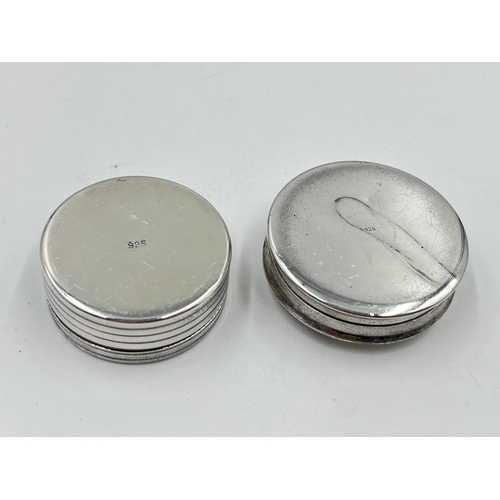 2291 - Two hallmarked sterling silver trinket boxes - approx. gross weight 58g