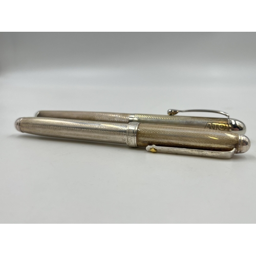 2302 - Two .925 silver fountain pens - approx. gross weight 78g