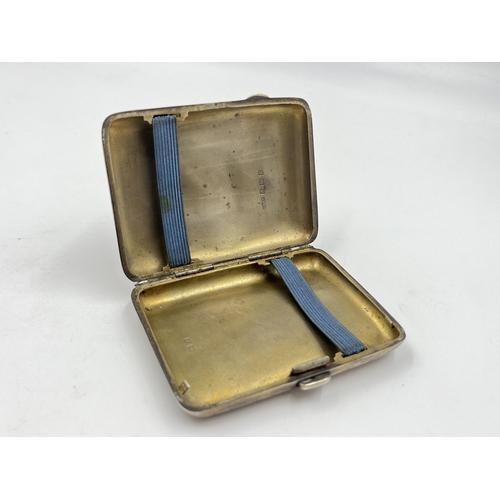 2304 - A George V J Gloster Ltd hallmarked Birmingham silver cigarette case, dated 1916 - approx. gross wei... 