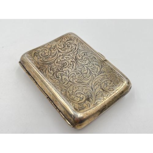 2304 - A George V J Gloster Ltd hallmarked Birmingham silver cigarette case, dated 1916 - approx. gross wei... 