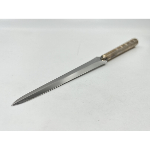 2310 - A hallmarked sterling silver handled letter opener - approx. gross weight 47g and 22cm long