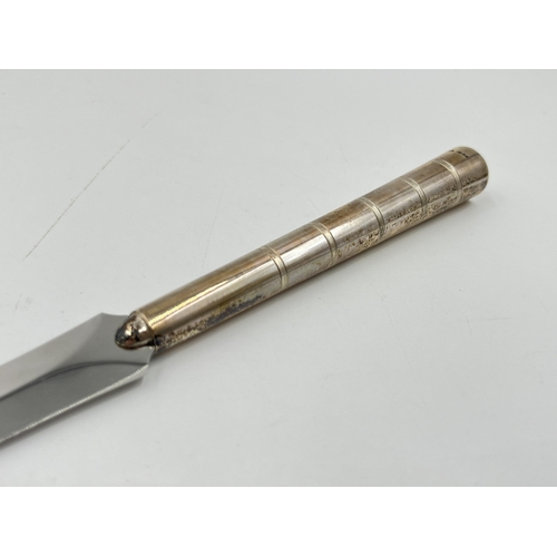 2310 - A hallmarked sterling silver handled letter opener - approx. gross weight 47g and 22cm long