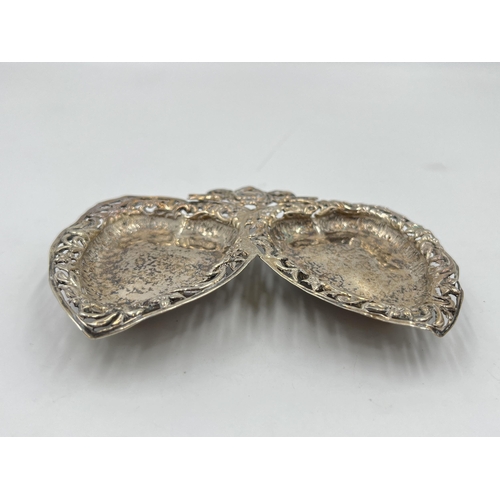 2312 - A Victorian hallmarked Birmingham silver double trinket dish, dated 1893 - approx. gross weight 38g ... 